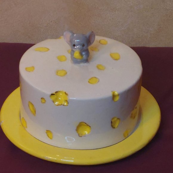 Handmade Pottery Cheese Serving Dish - Picture 1 of 7